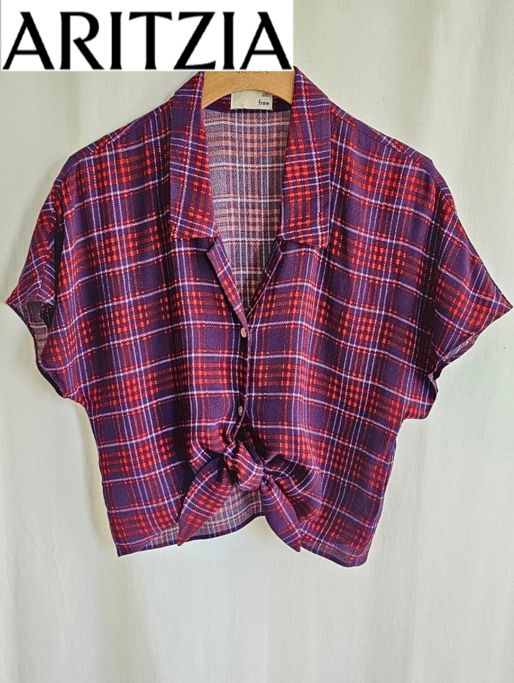 Aritzia Wilfred Free Tie-Front Button-Up Blouse - Picture 2 of 16
